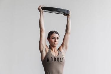 Nobull Racerback Women's Tank Tops Brown | Australia (JM3268)
